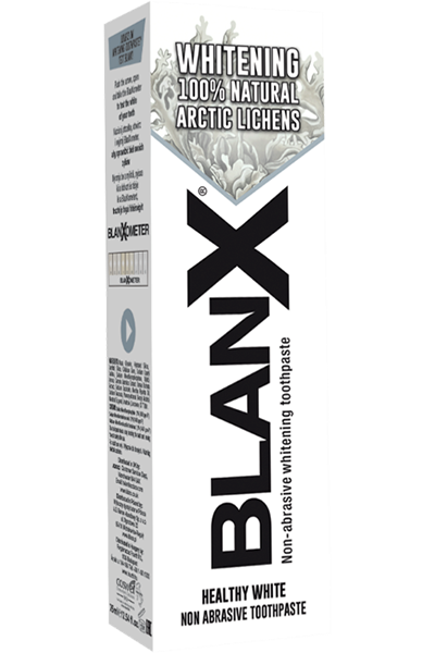 BlanX Whitening 100% Natural artic lichens 75 ml works differently and day after day restores your teeth to their natural whiteness.